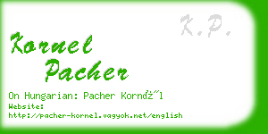 kornel pacher business card